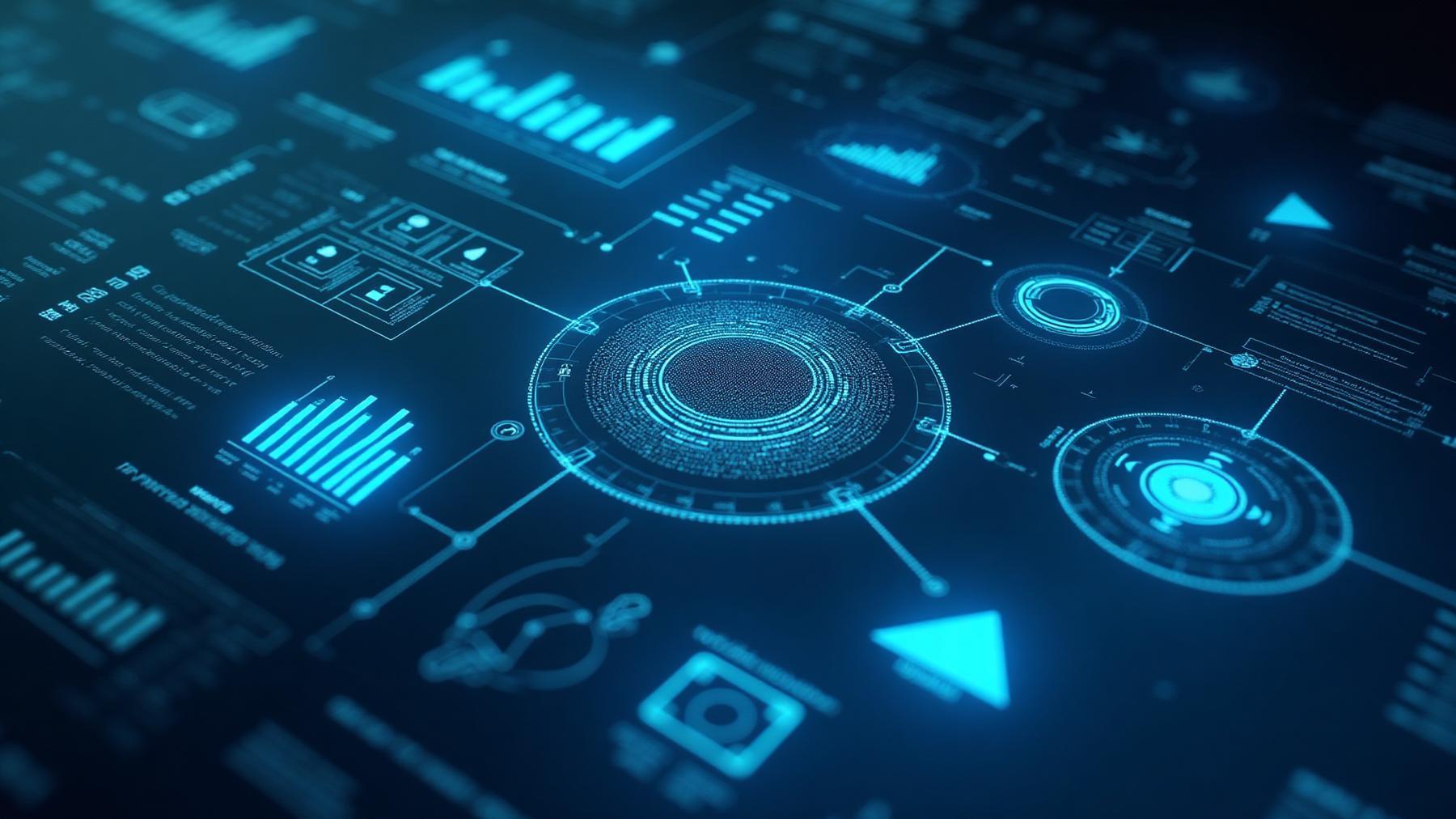 Abstract visualization of connected AI systems